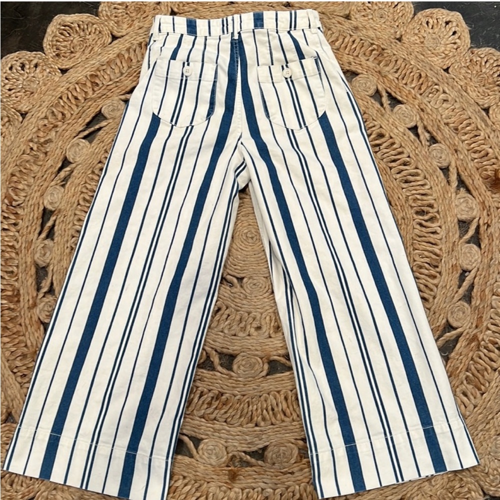 Anthropologie capitaine striped wide leg trouser size 6 - Picture 2 of 6